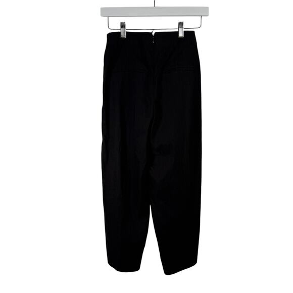 Vince Linen Blend Black Wide Leg Crop Pants Office Career Lagenlook Womens 0 - Picture 5 of 8